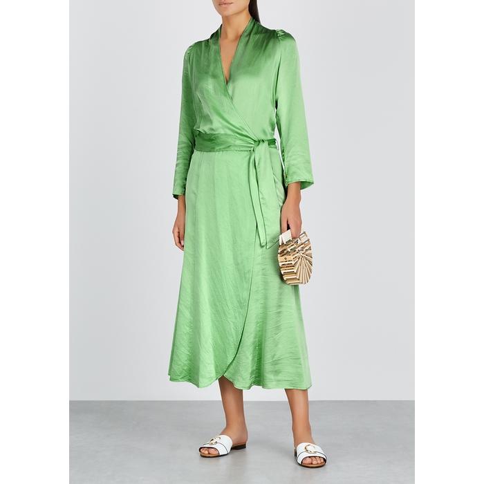 light green wrap dress