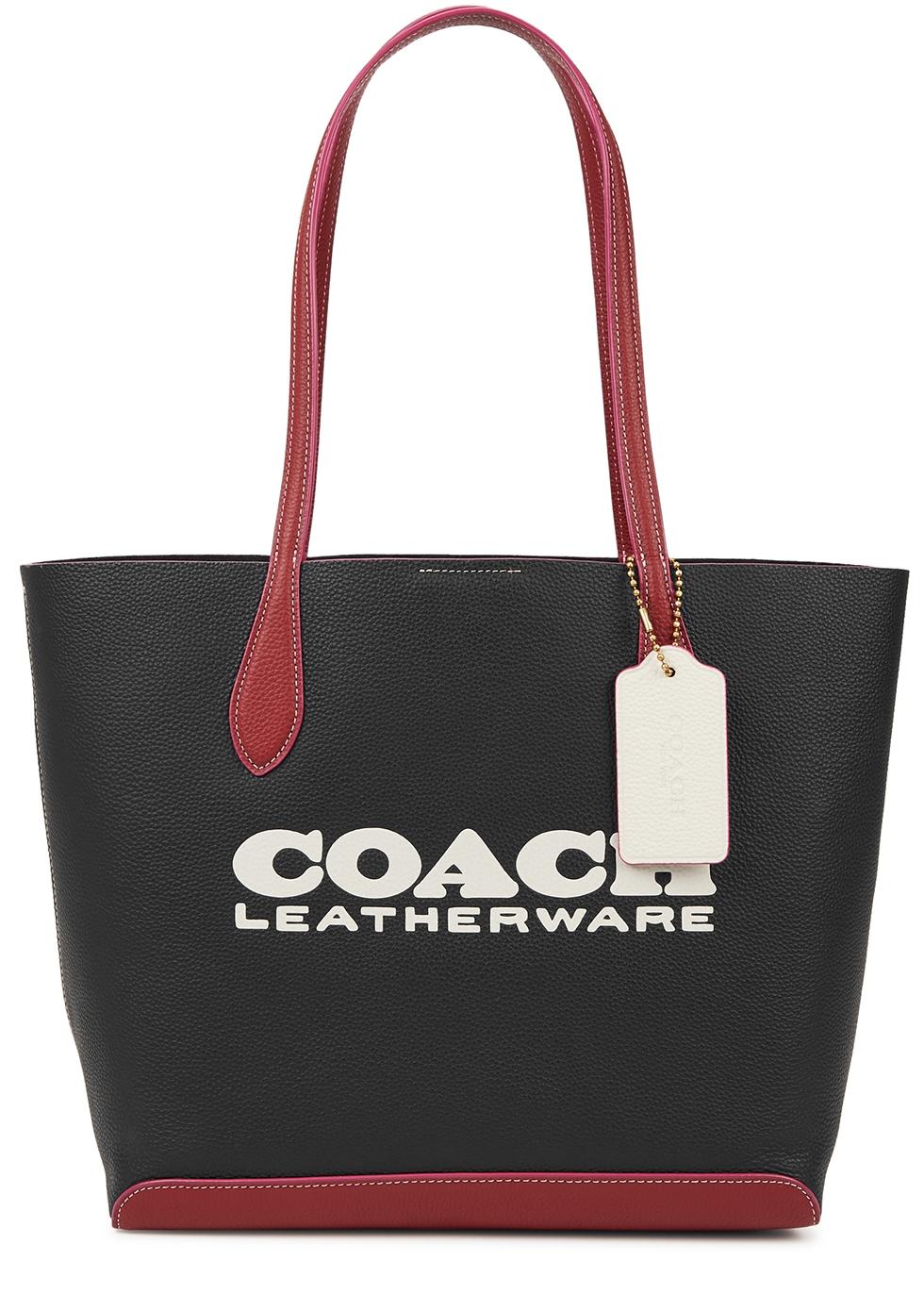 coach-kia-logo-leather-tote-in-black-lyst