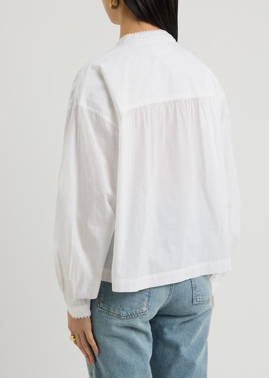 Skall Studio Aurora Embroidered Cotton Blouse in White | Lyst UK