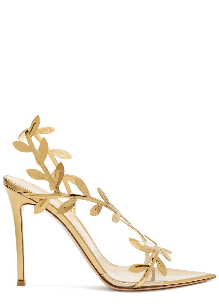 Gianvito Rossi Flavia 105 Metallic Leather Sandals | Lyst