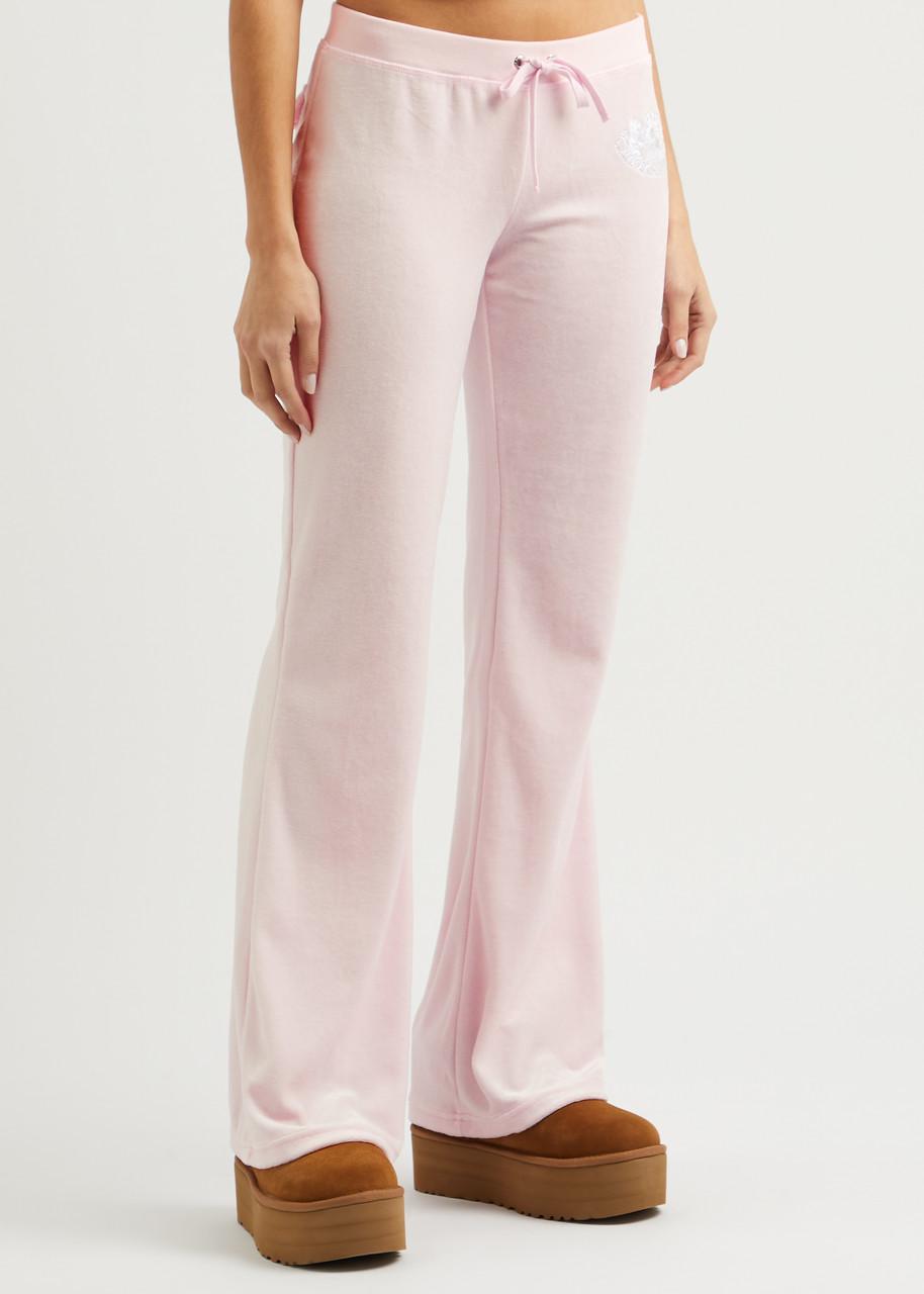 Pink velour joggers sale