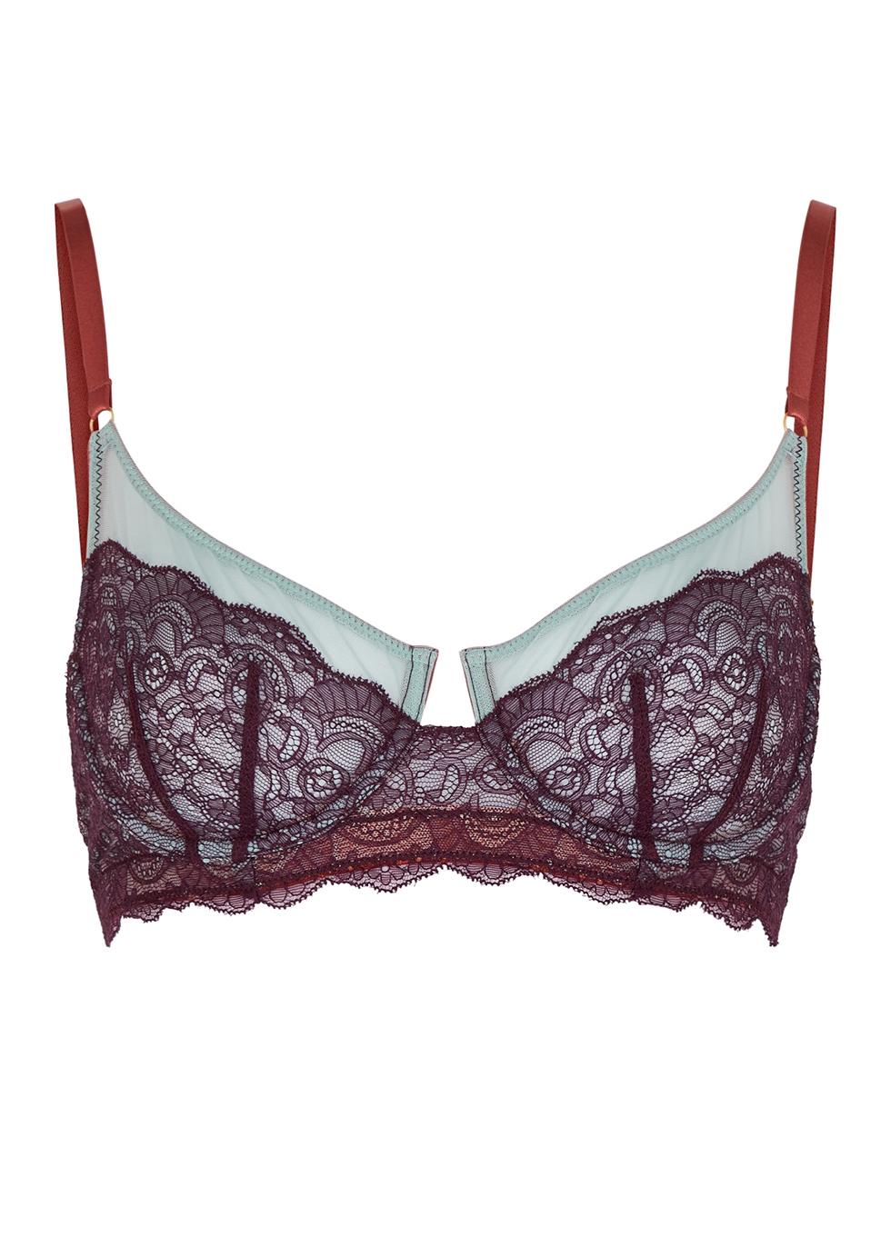 Dora Larsen Enid Lace Underwired Bra in Purple | Lyst