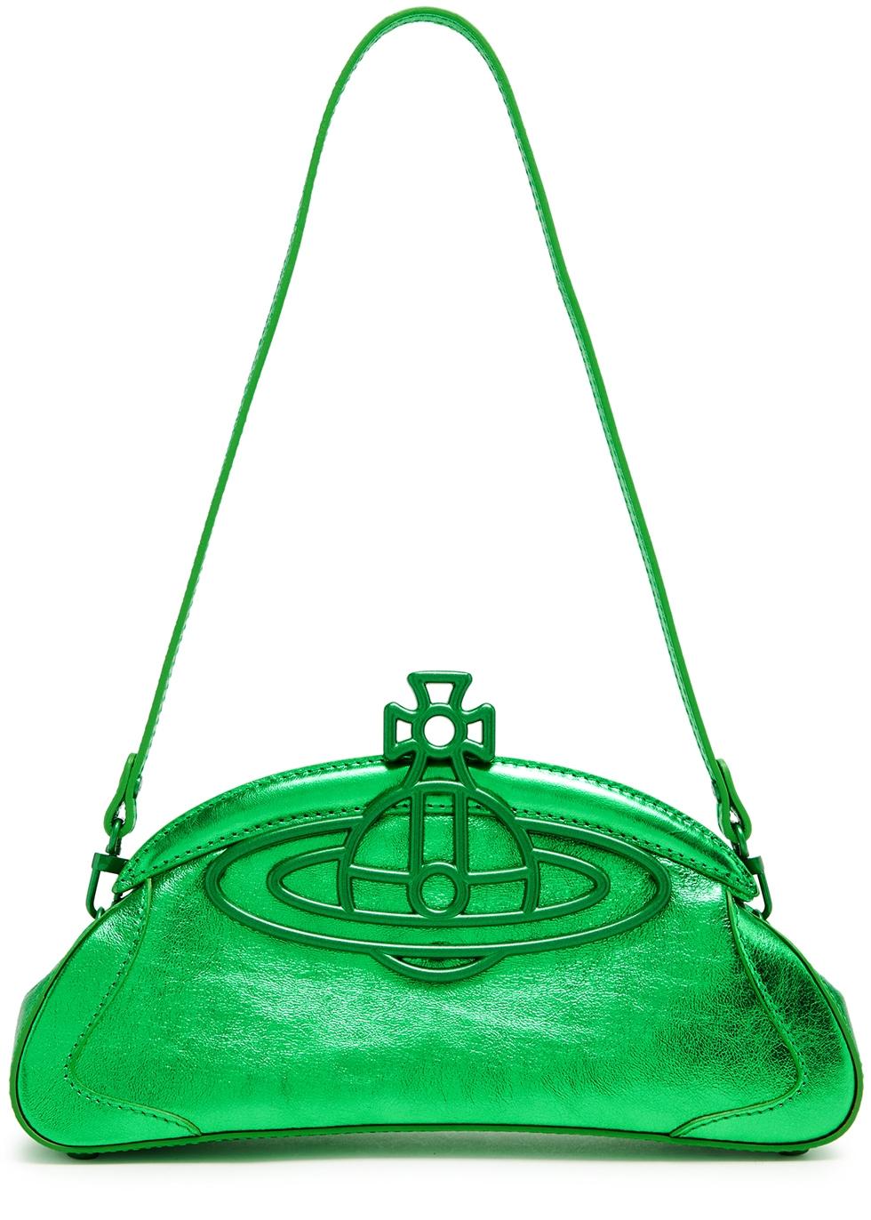 Vivienne Westwood Amber Metallic Leather Clutch in Green Lyst