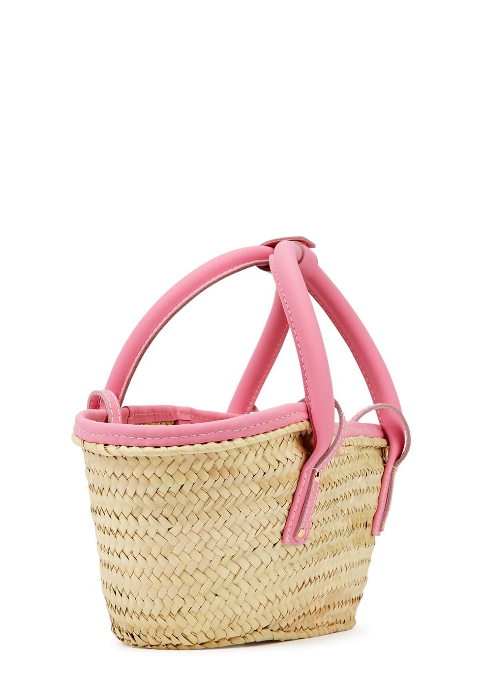 Jacquemus Le Petit Panier Soli Woven Raffia Basket Bag in Pink | Lyst UK