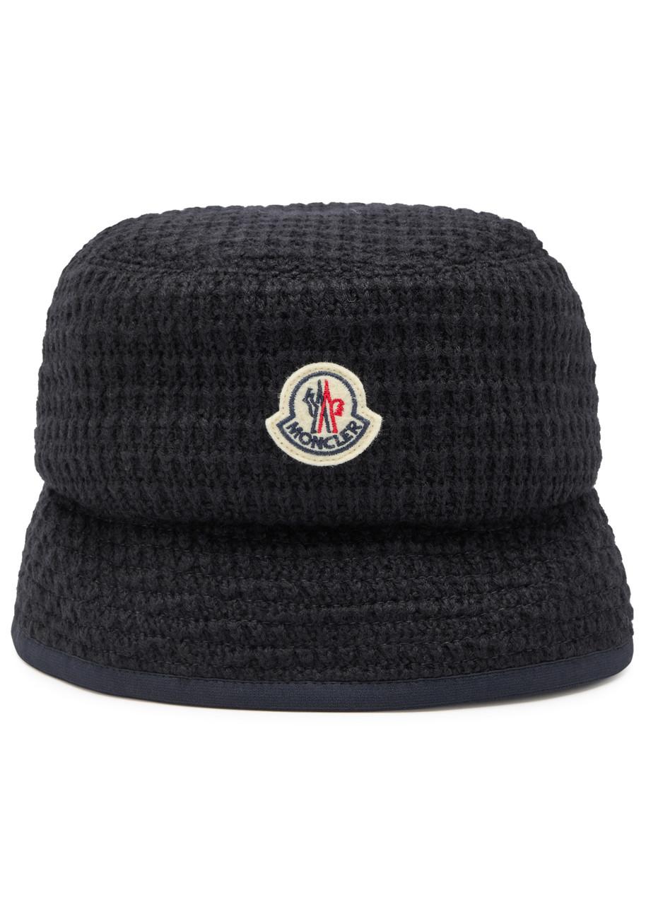 Moncler Logo Reversible Wool-Blend Bucket Hat in Black for Men