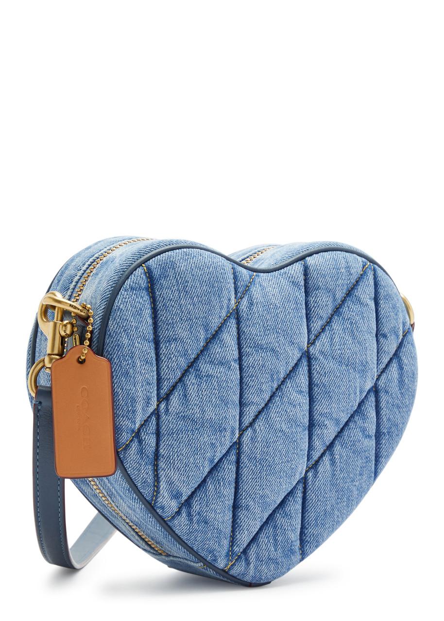 COACH Heart Denim Crossbody Bag in Blue Lyst