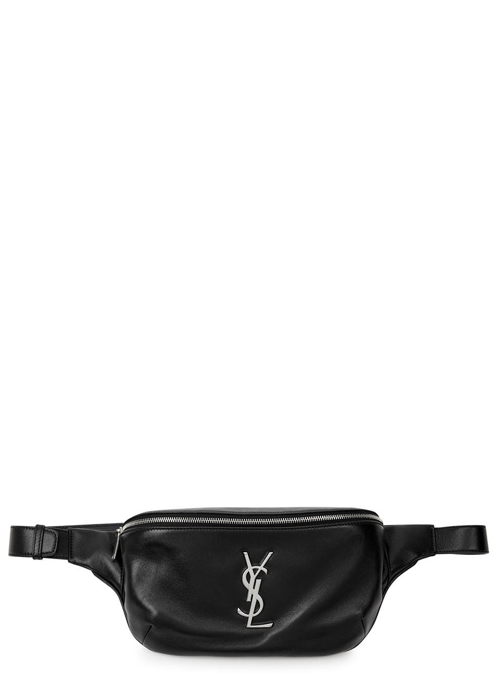 Saint Laurent Marsupio Logo Leather Belt Bag in Black for Men Lyst