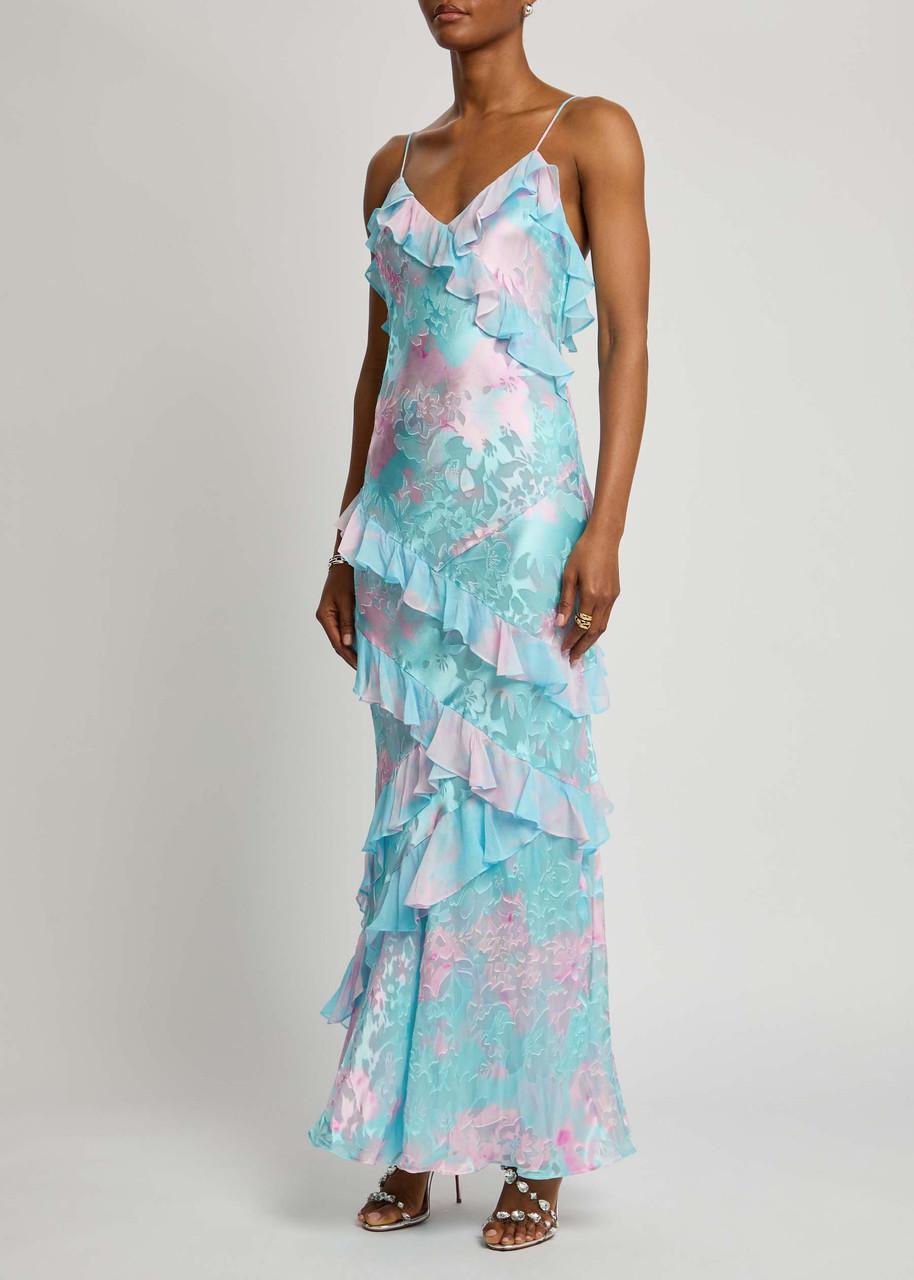 white christmas dresses Rialto Floral Chiffon Maxi Dress- Women's Designer Luxury Dresses main image 1