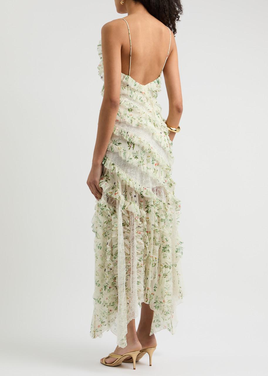 Alice + Olivia Sondra Floral-Print Chiffon Maxi Dress in Alice + Olivia Sondra Floral-Print Chiffon Maxi Dress in