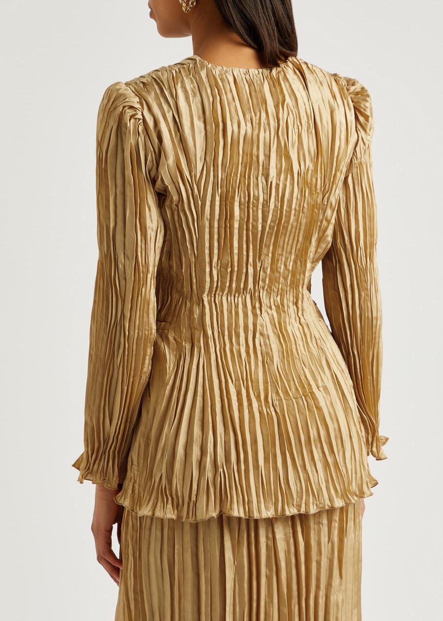 BY MALENE BIRGER シルク ブラウス By Malene Birger Abruzza Plissé Silk Top in Natural | Lyst