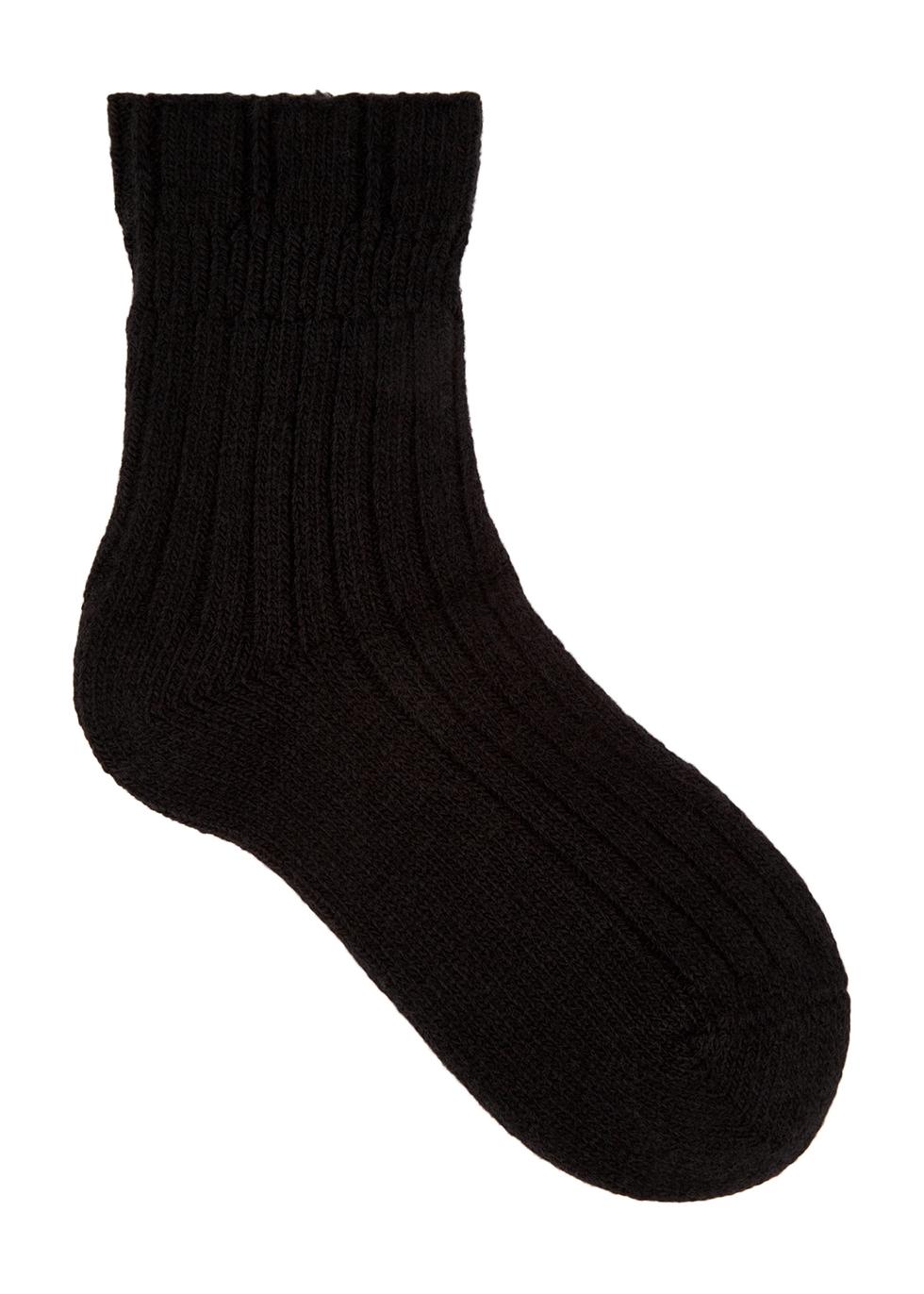 FALKE Bedsock Rib Wool-blend Socks in Black | Lyst