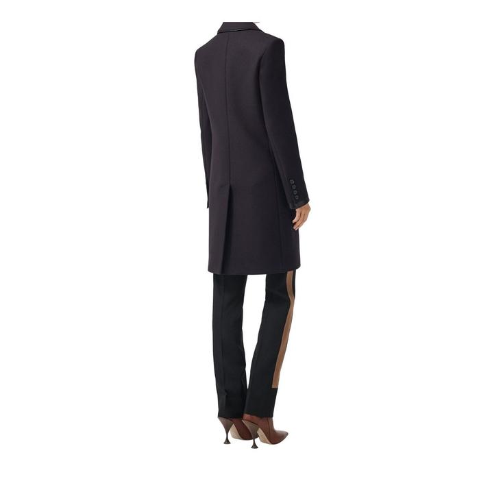lambskin trim wool cashmere blend tailored coat