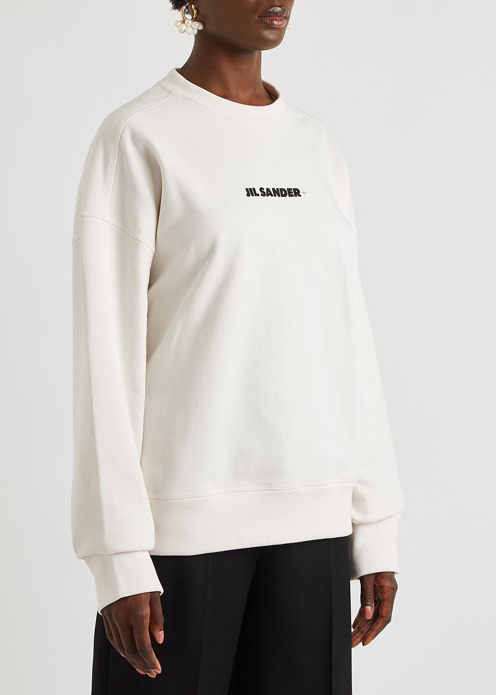 Jil Sander Off-white Logo Cotton Sweatshirt - Lyst