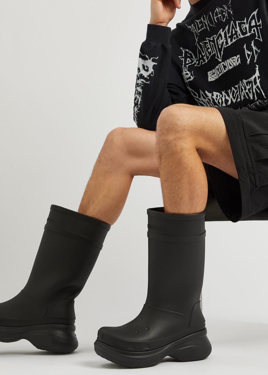 Balenciaga X Crocs Rubber Boots in Black for Men Lyst UK