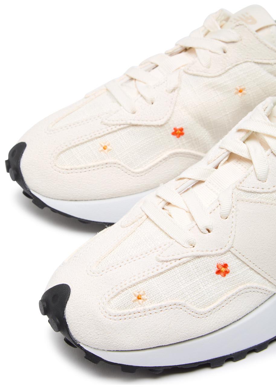 New Balance 327 Flower Panelled Canvas Sneakers in White | Lyst