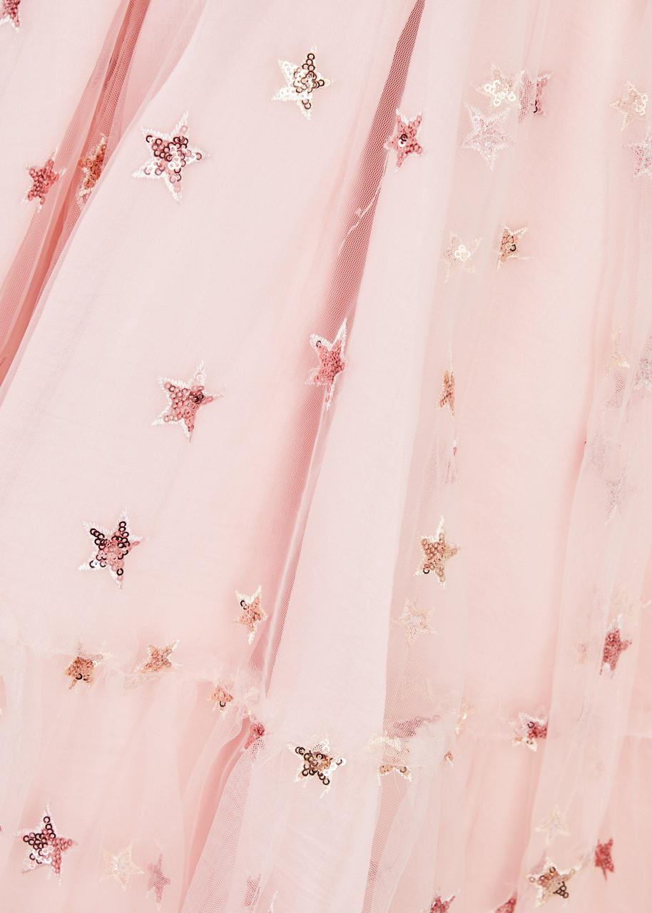 strapless open back dress Pink Growing Star Off-Shoulder Dress