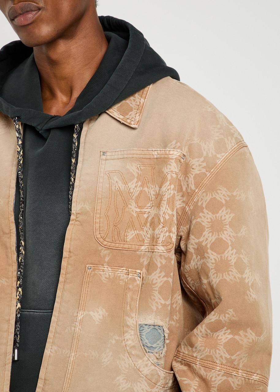 AMIRI アミリLOCKED MA TRUCKER ジャケットブラウン Amiri Denim Repair Logo-Monogram Jacket in Brown for Men | Lyst