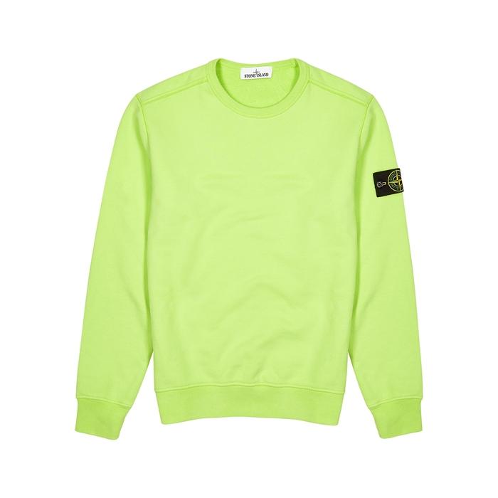 Stone Island Lime Cotton Sweatshirt in Green for Men | Lyst