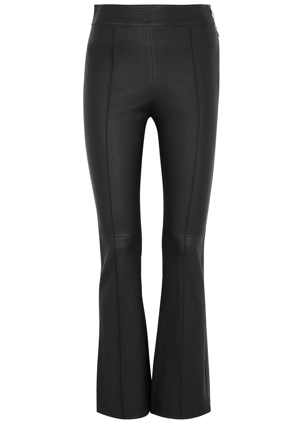 Helmut Lang Flared-leg Leather Trousers in Black | Lyst UK