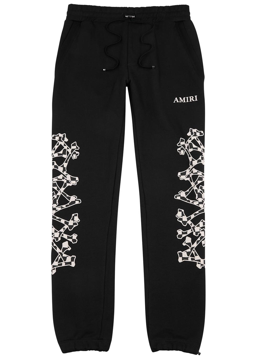 Amiri Checkered Bones Printed Cotton Sweatpants in Black for Men | Lyst UK