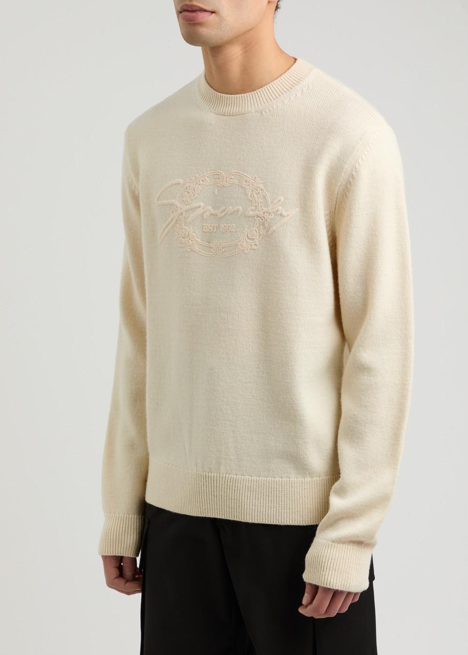 Givenchy Logo-Embroidered Wool Jumper in Natural for Men Lyst UK