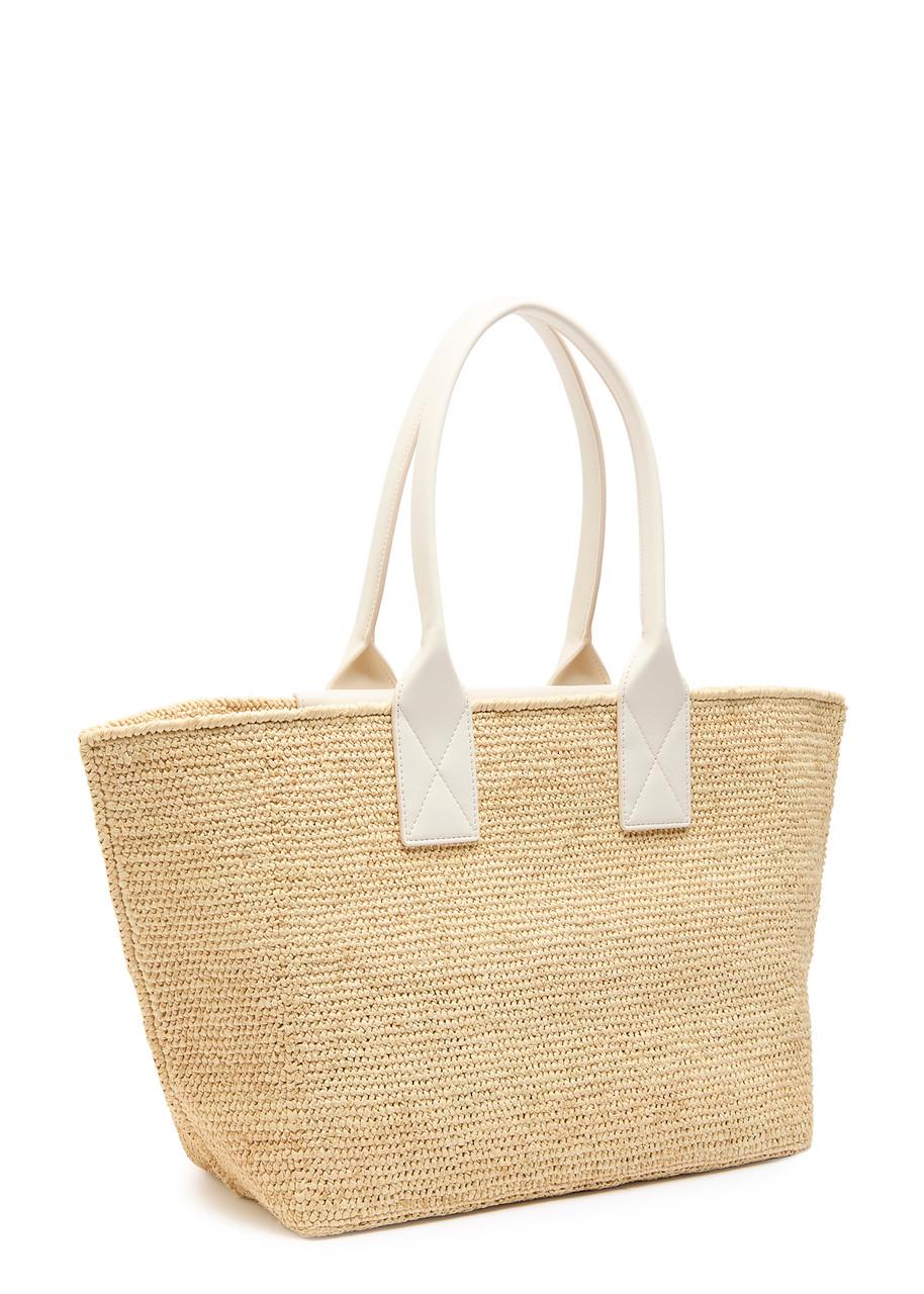 Ganni Easy Shopper Medium Raffia Tote in Natural | Lyst
