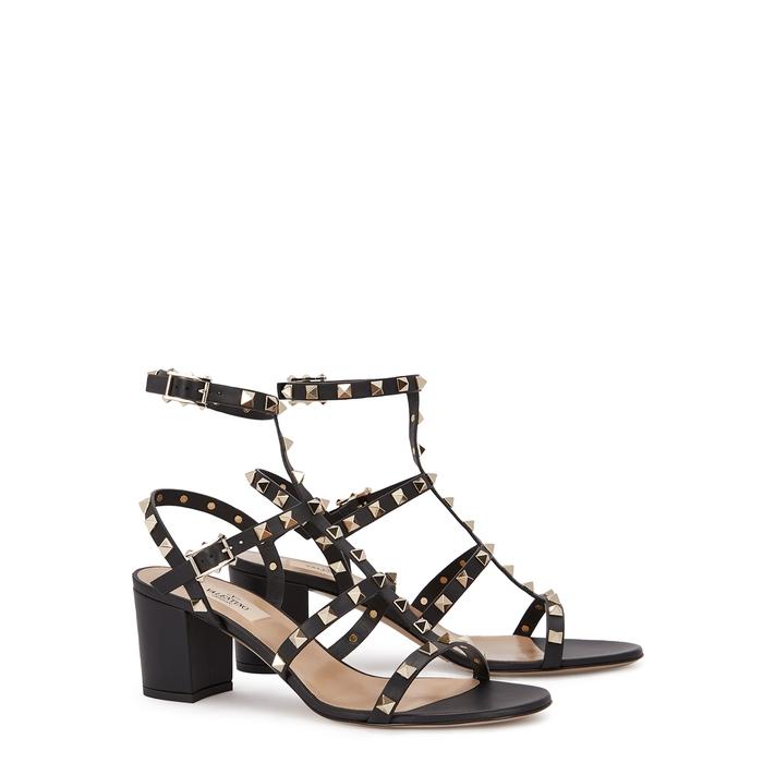 Valentino Garavani Rockstud 60 Leather Sandals in Black - Lyst