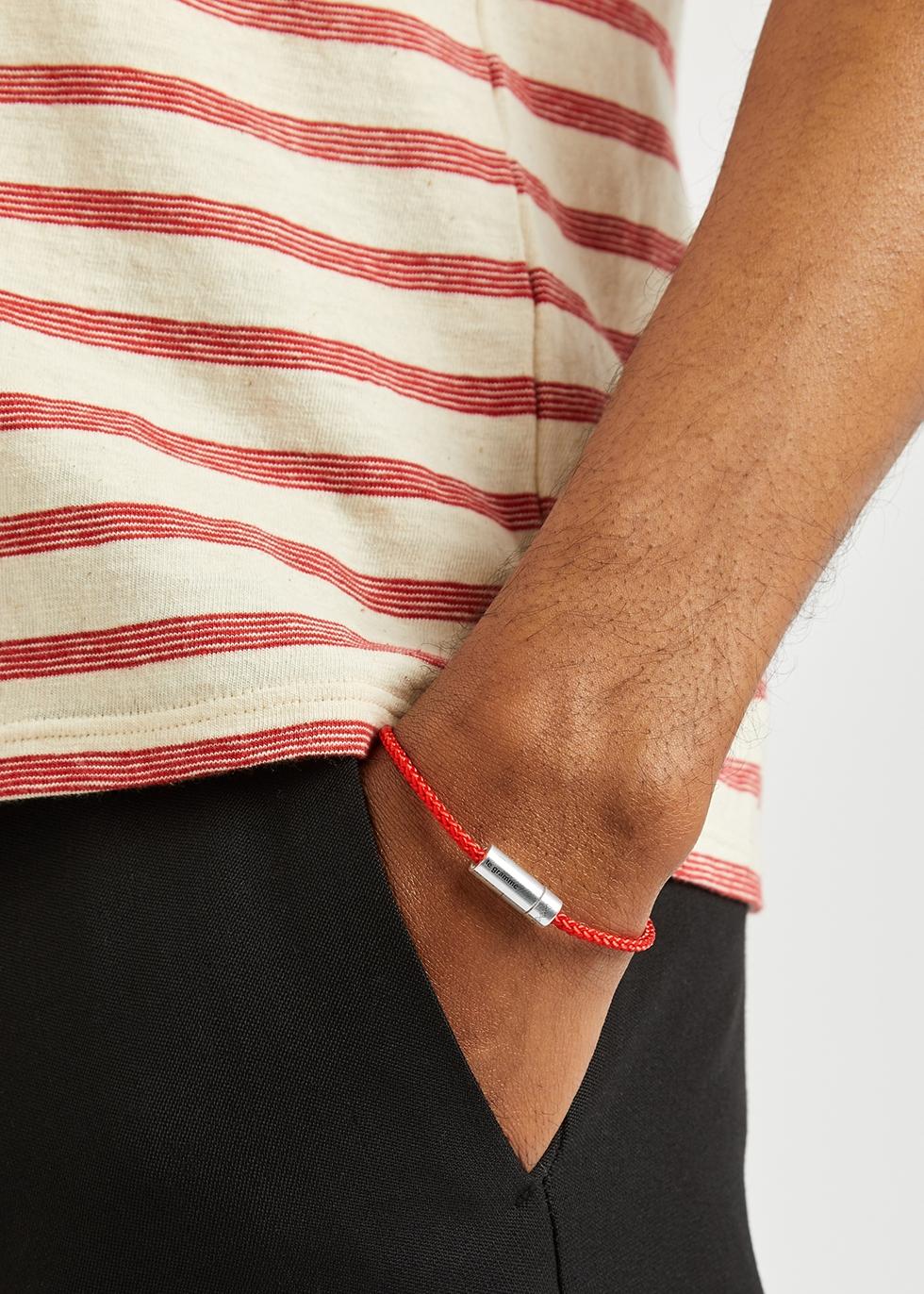 Le Gramme 7g Sterling Silver And Cord Bracelet in Red for Men | Lyst