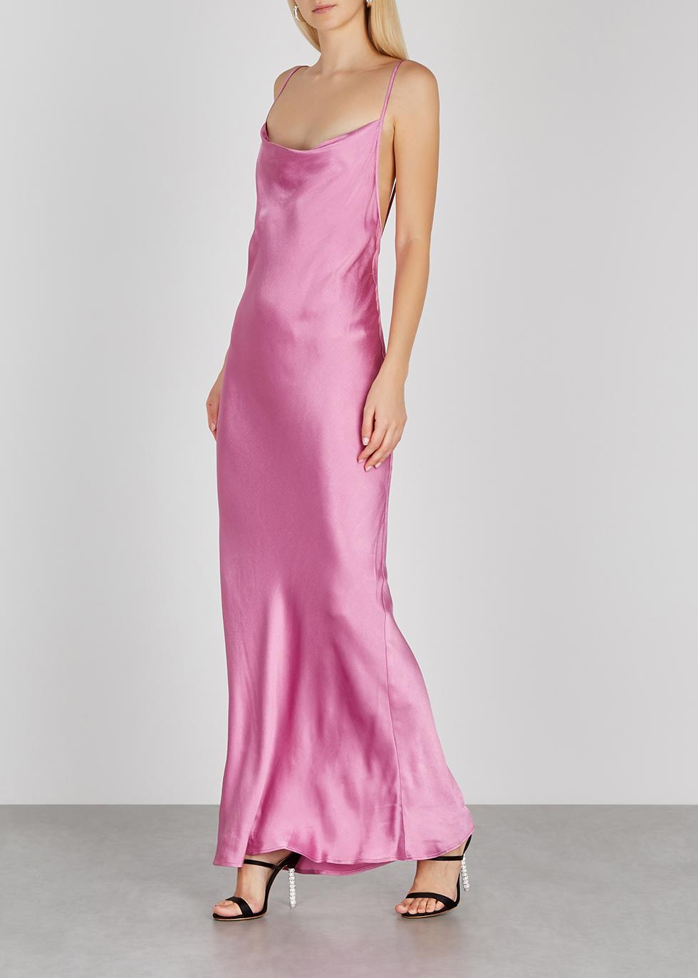 Bec & Bridge Lucie Pink Satin Maxi Dress | Lyst