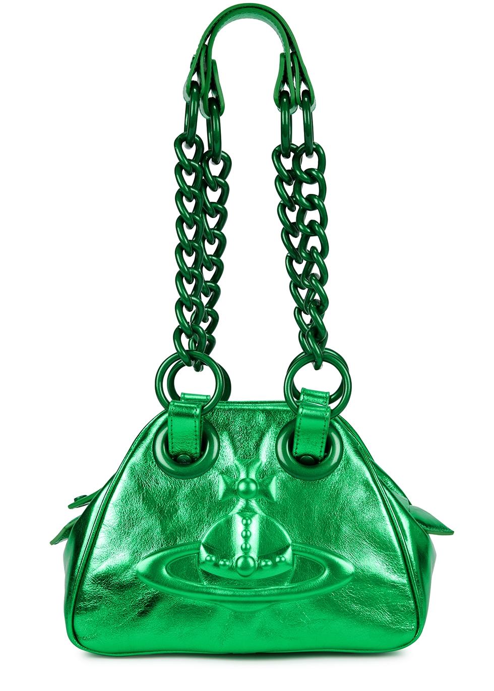 Vivienne Westwood Archive Orb-embossed Leather Shoulder Bag in Green | Lyst