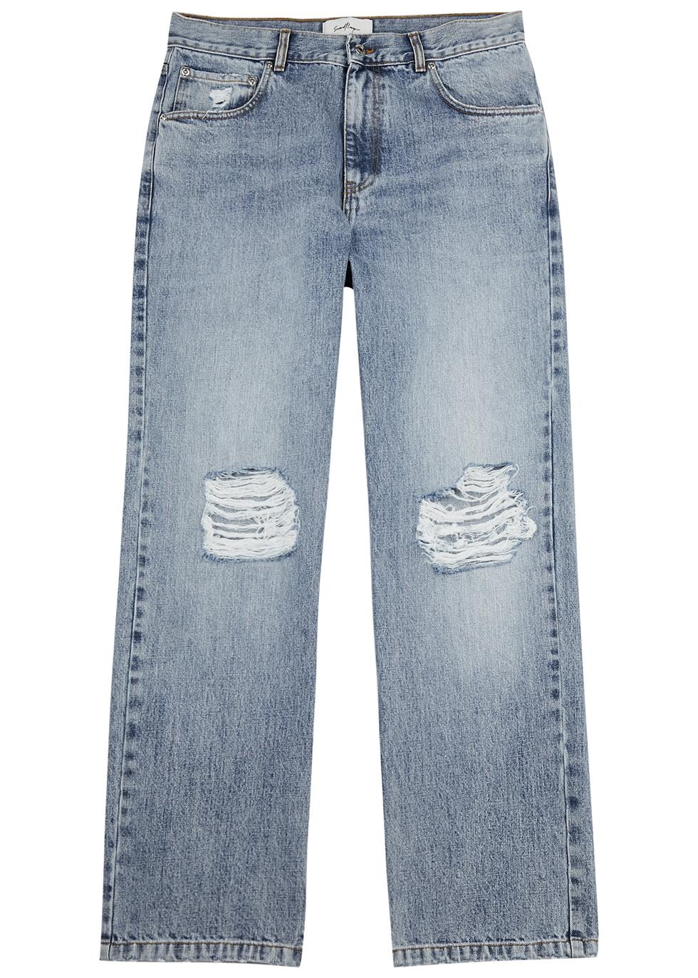 Second/Layer Big Papi Ripped Straight-leg Jeans in Blue for Men | Lyst