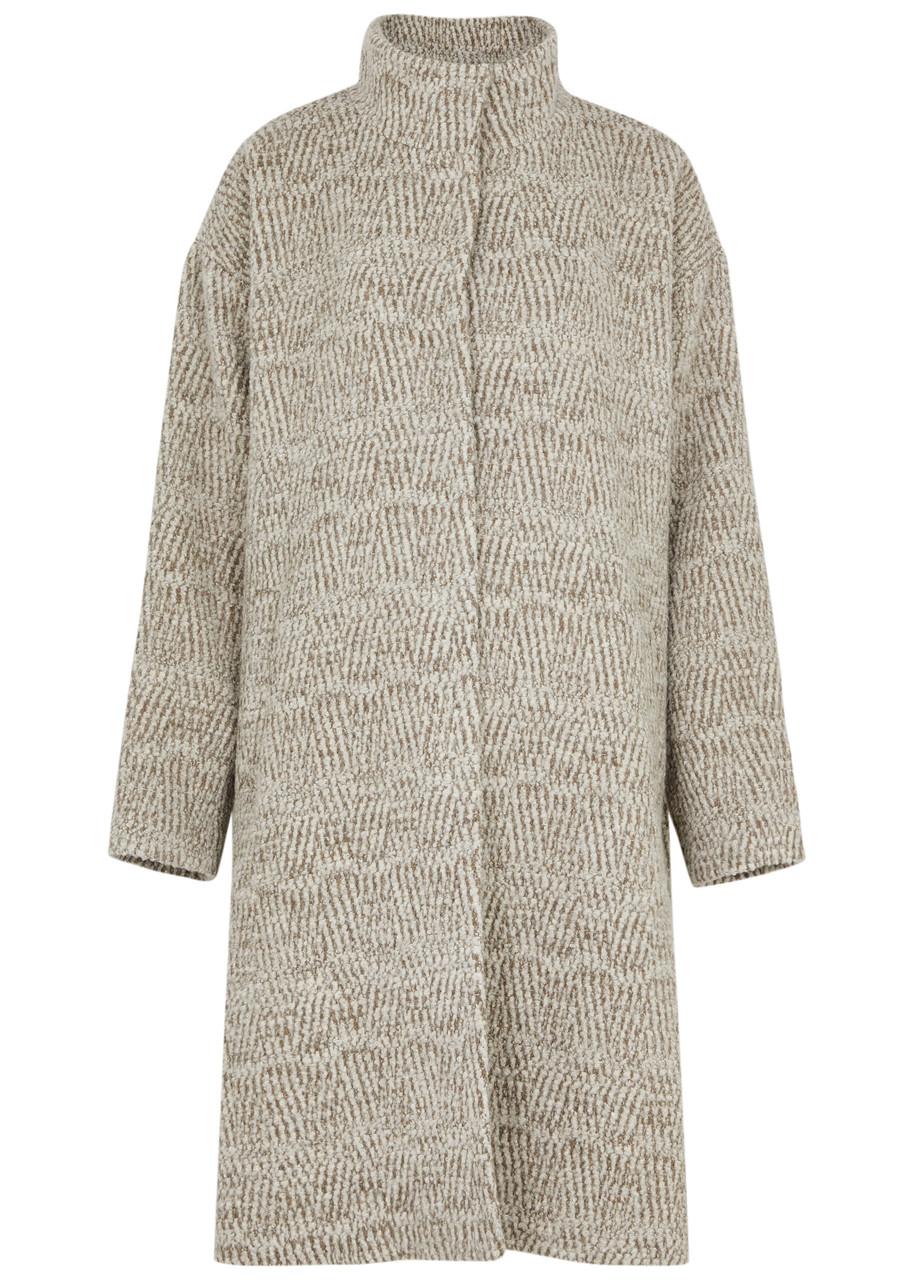 Eileen Fisher Boucle Alpaca blend Coat in Natural Lyst