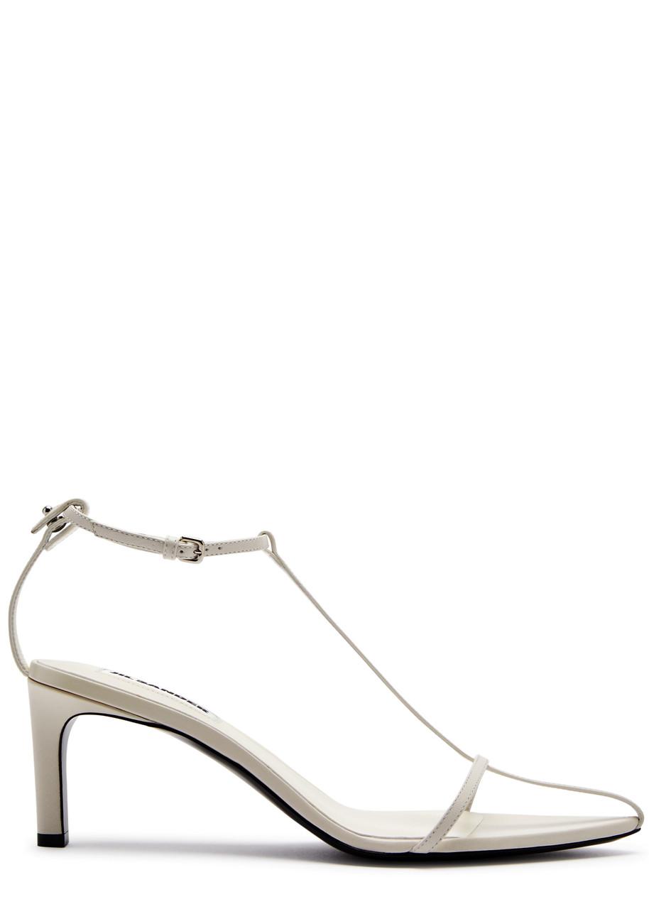Jil Sander High 65 Leather Sandals in Natural | Lyst