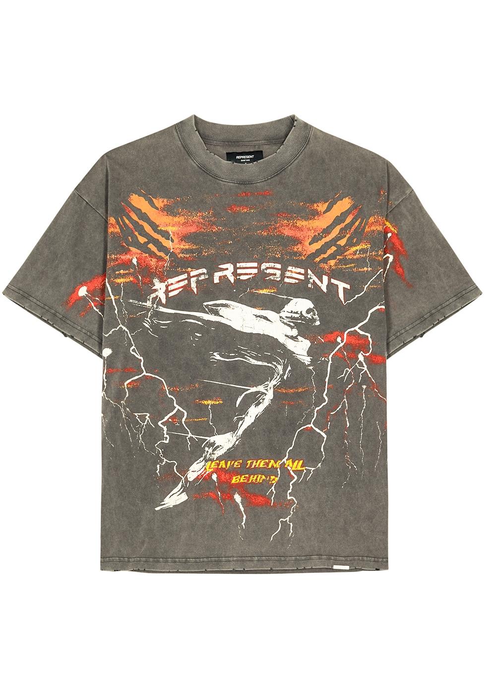 Represent Spirit Angel Printed Cotton T-shirt in Gray for Men | Lyst