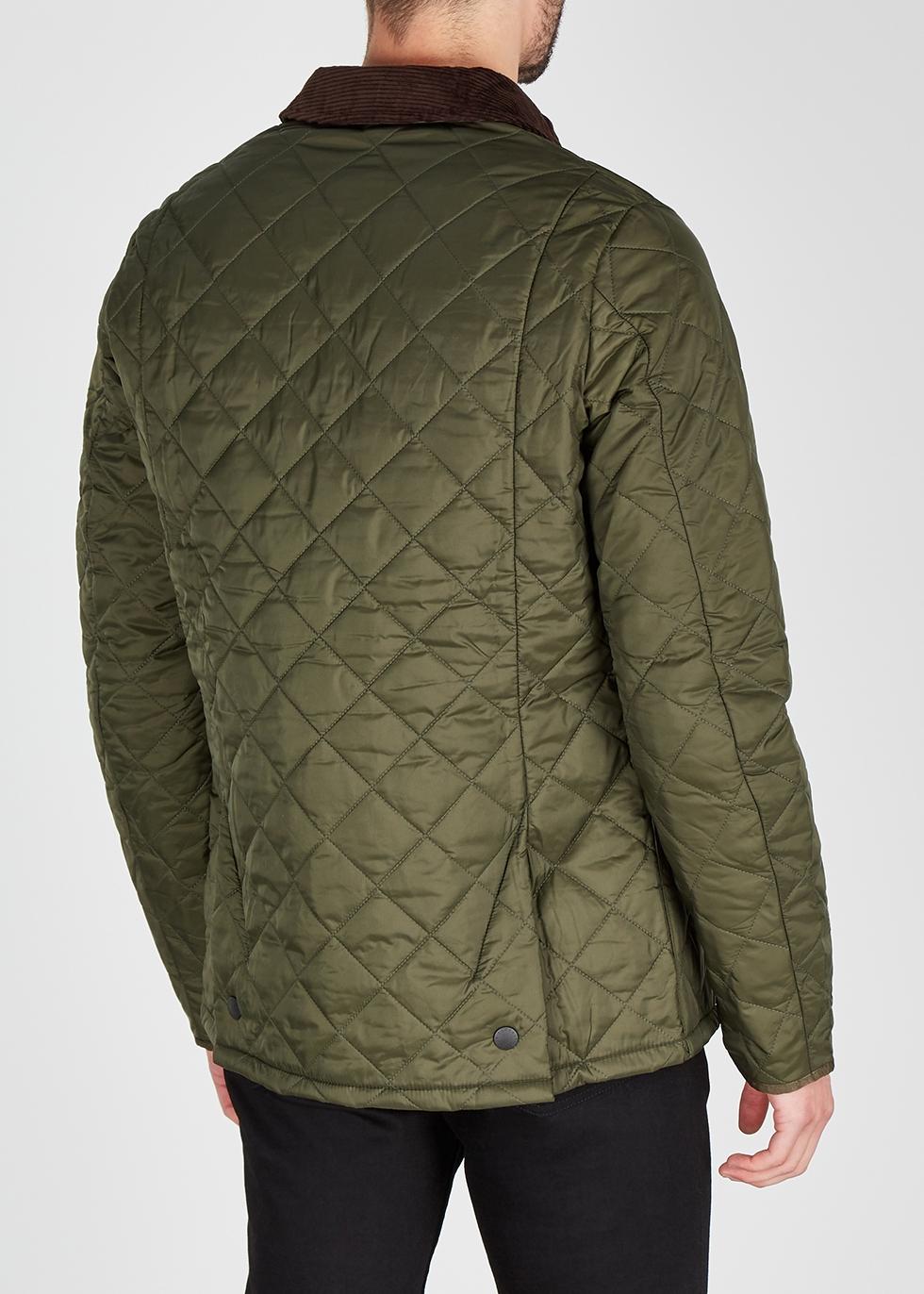 barbour quilted green jacket