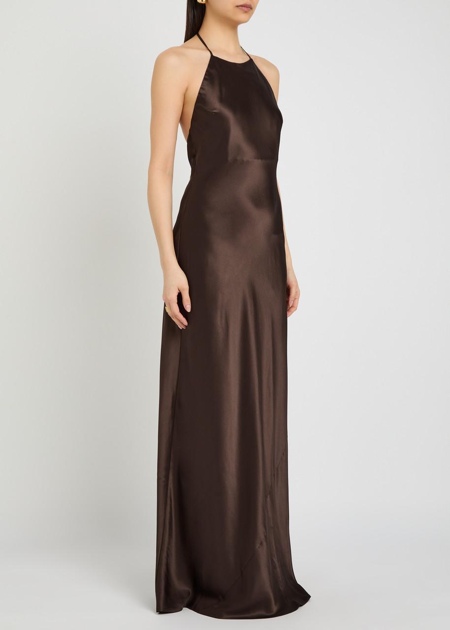 maxi draped dress Draped Pleated Maxi Dress Black / XL