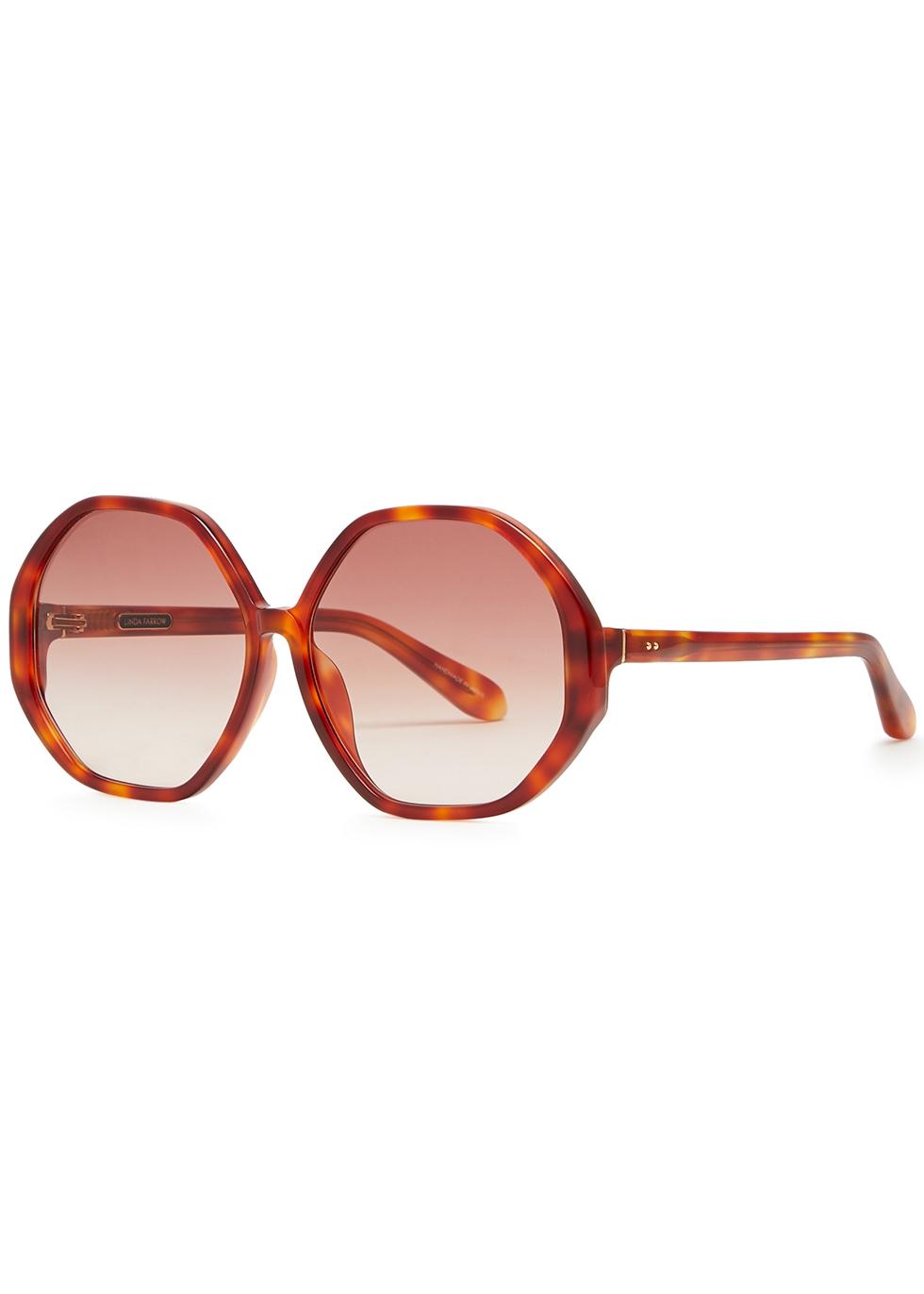 Linda Farrow Paloma Oversized Round-frame Sunglasses in Pink | Lyst