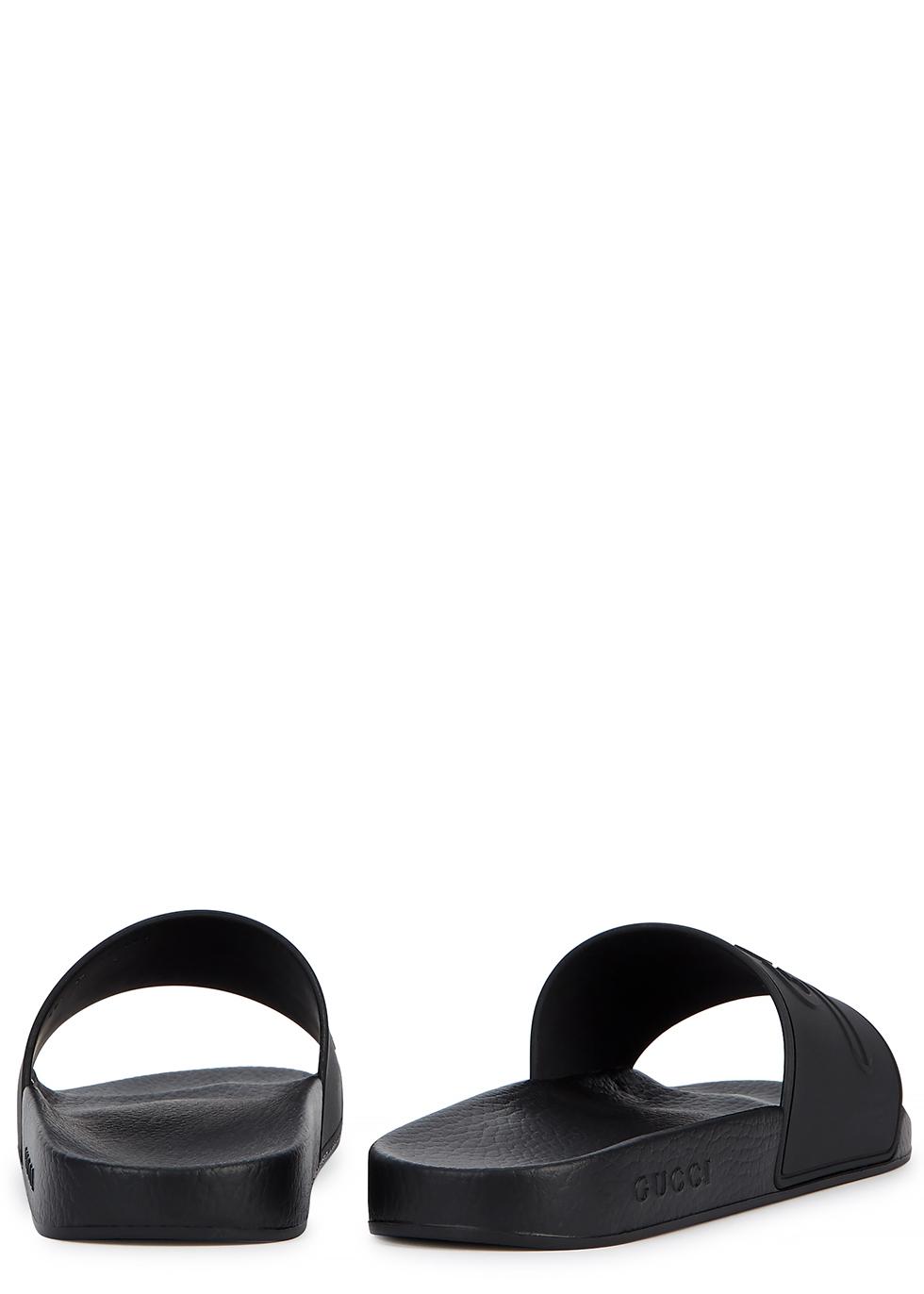 Gucci Pursuit Black Rubber Sliders for Men - Lyst