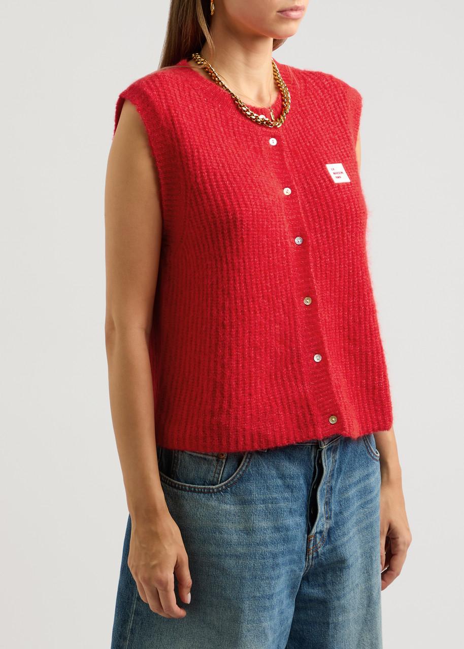 American Vintage East Logo Ribbed-Knit Vest in Red | Lyst