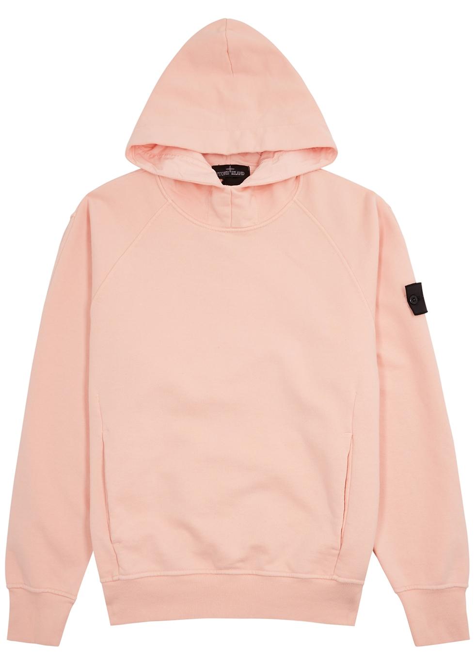 Stone Island Shadow Project Logo Hooded Cotton Sweatshirt in Pink for Men |  Lyst