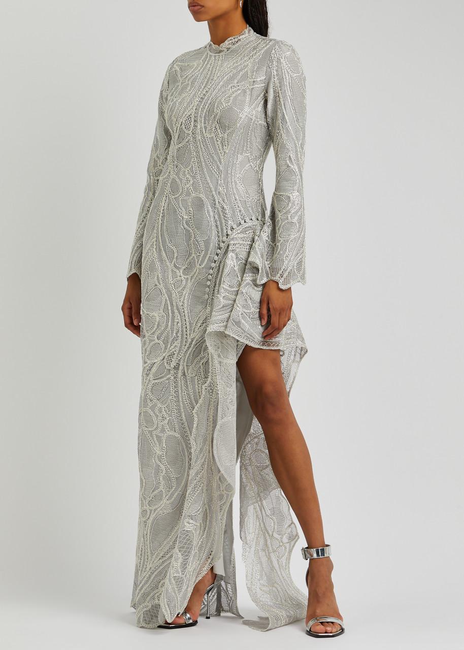 Jonathan Simkhai Alda Embroidered Tulle Gown in Gray Lyst