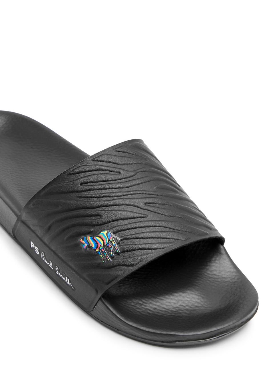 PS by Paul Smith Zebra embossed Rubber Sliders in Black for Men