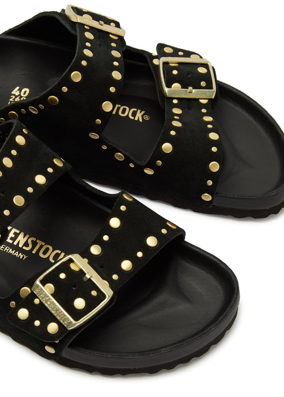 Birkenstock Arizona Studded Suede Sliders in Black Lyst