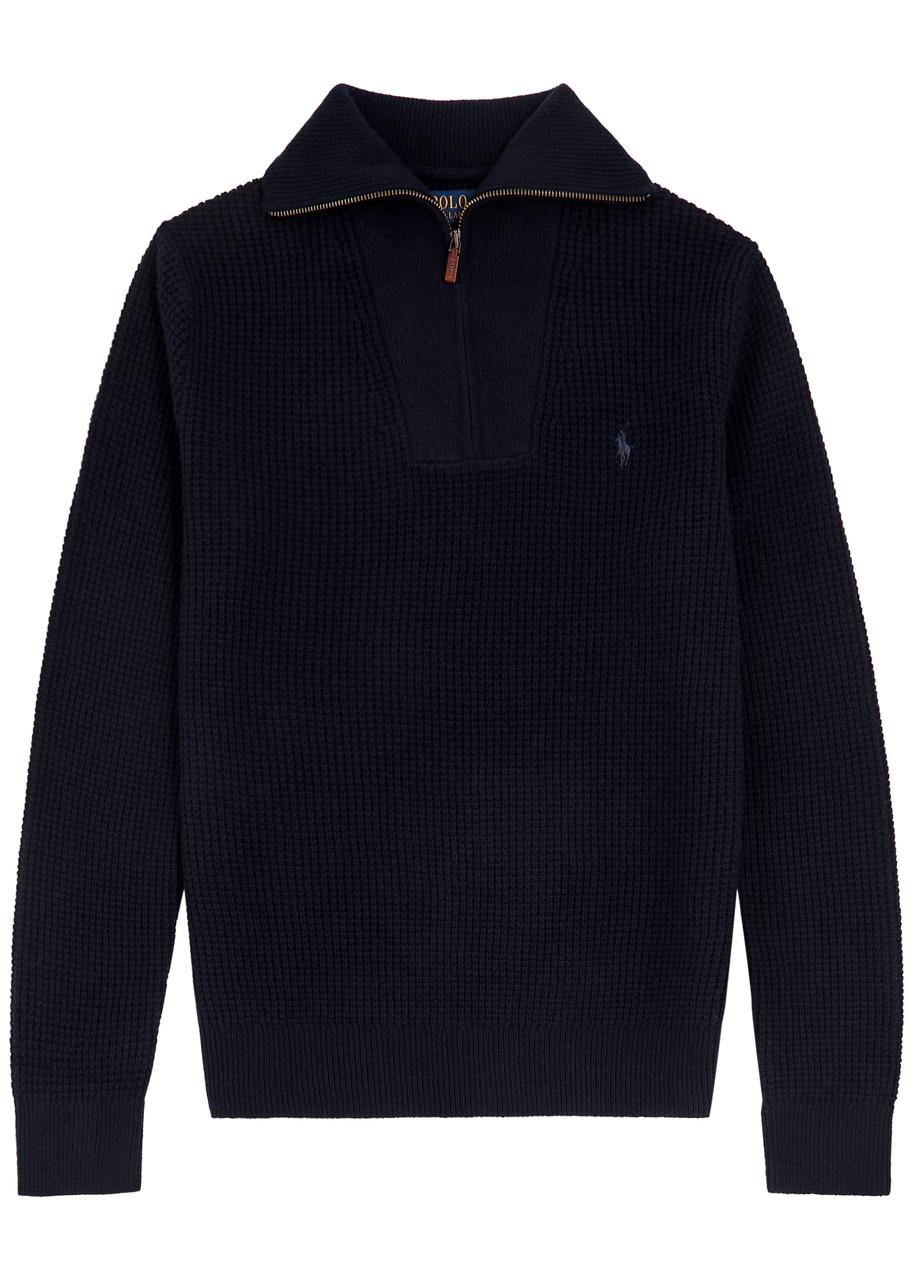 Polo Ralph Lauren Waffle Knit Wool Blend Jumper in Blue for Men Lyst UK