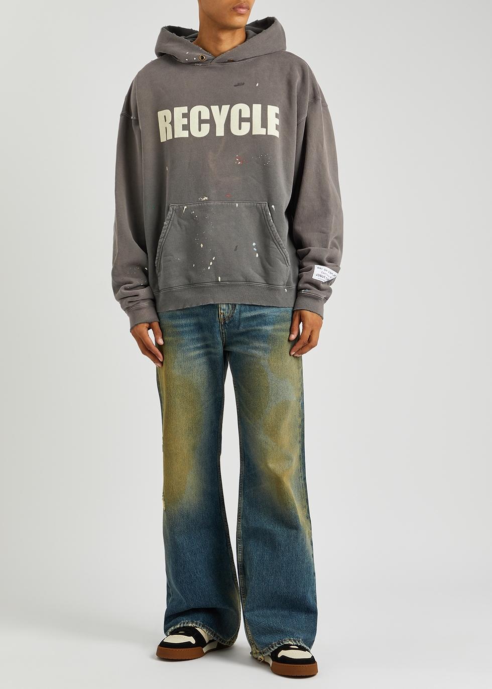 GALLERY DEPT. 90s Recycle Hooded Cotton Sweatshirt in Gray GALLERY DEPT. 90s Recycle Hooded Cotton Sweatshirt in Gray