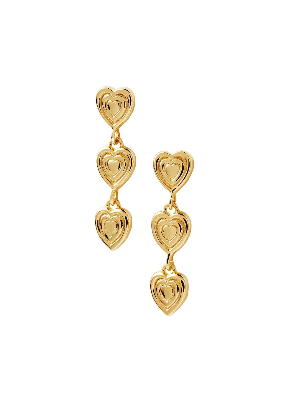 Missoma Ridge Heart 18kt Gold-plated Drop Earrings in Metallic | Lyst