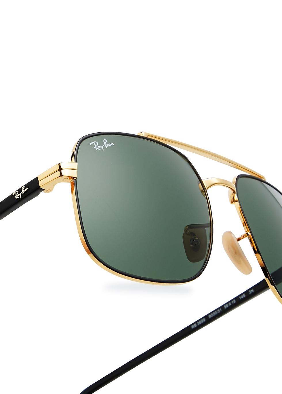 Ray-Ban Aviator Sunglasses, Sunglasses, , Metal, Acetate Arms in Green |  Lyst
