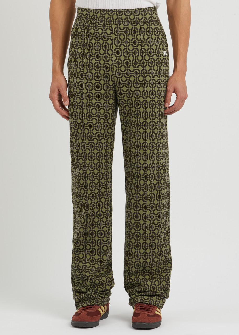 Wales Bonner Power Jacquard Stretch-Cotton Track Pants in Green 