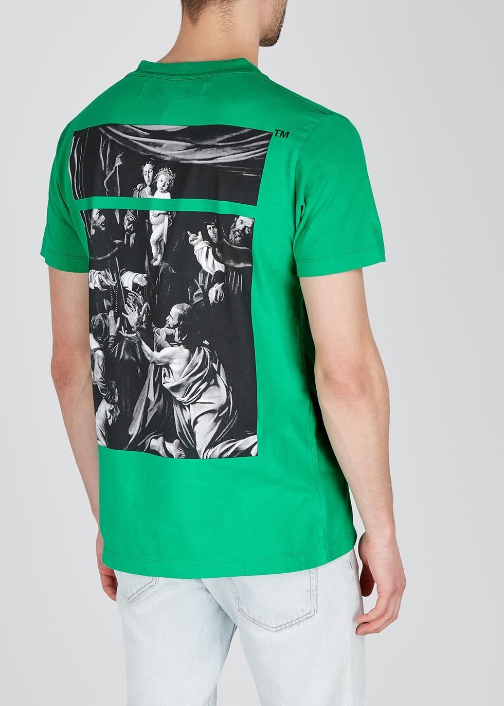 Off-White c/o Virgil Abloh 'Peace By Design' Camouflage Print T-Shirt -  Green T-Shirts, Clothing - WOWVA53640