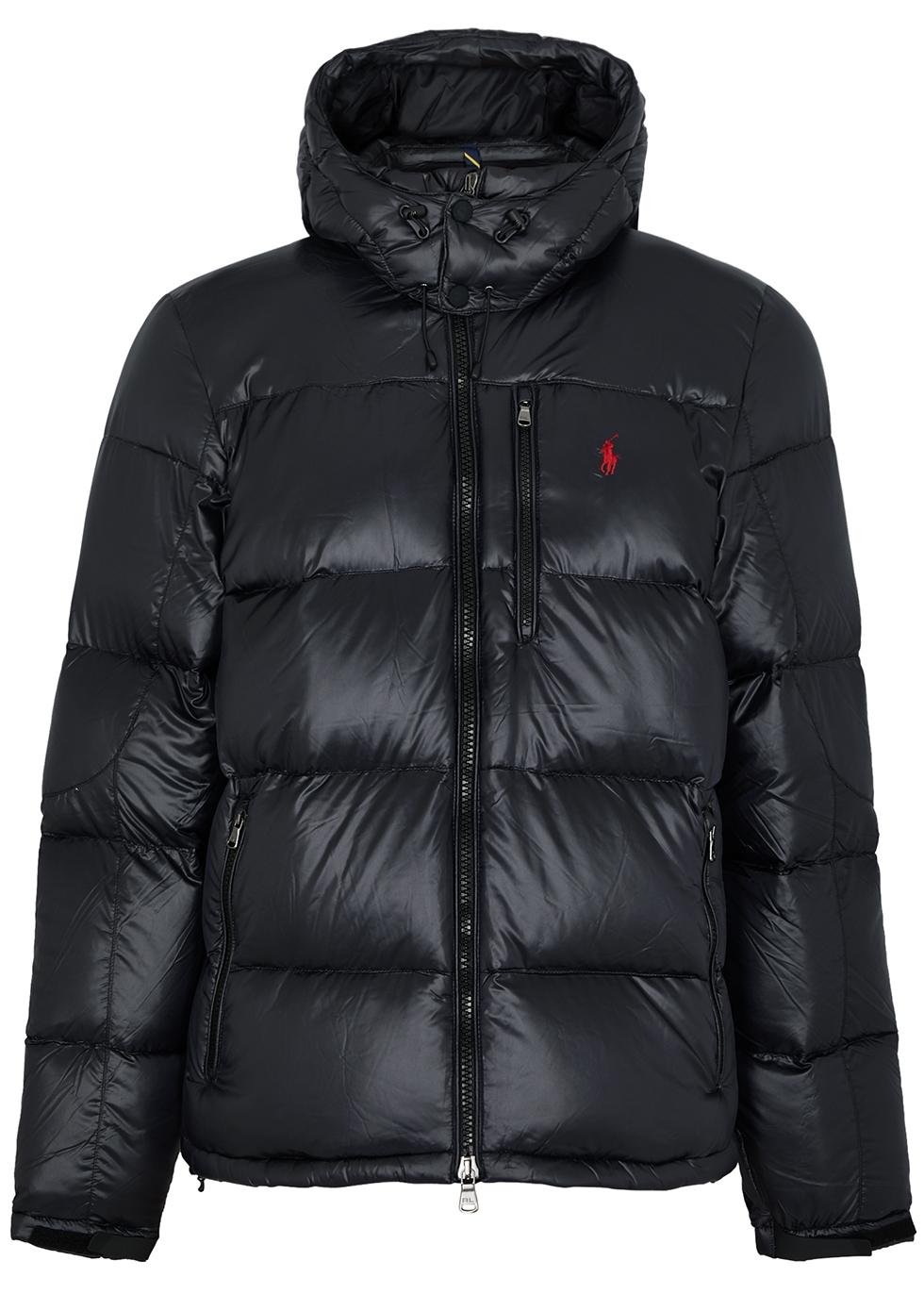 Polo Ralph Lauren Hooded Quilted Shell Jacket in Black for Men | Lyst